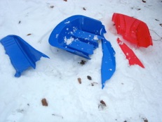 Broken Injection Moulded Sledges